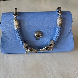 Daniella Ortiz Elegant Leather Blue Handbag